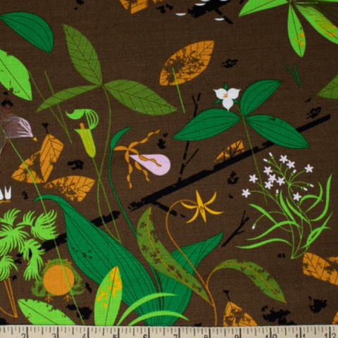 Lawn Print - Spring Flowers Bark Cloth