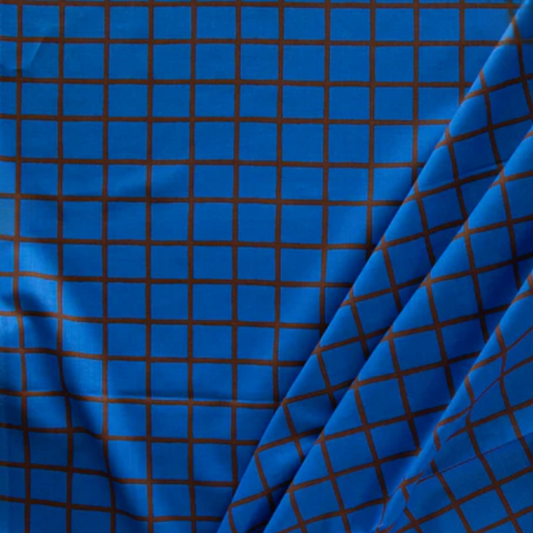 Lawn Print - Window Pane Forget Me Not