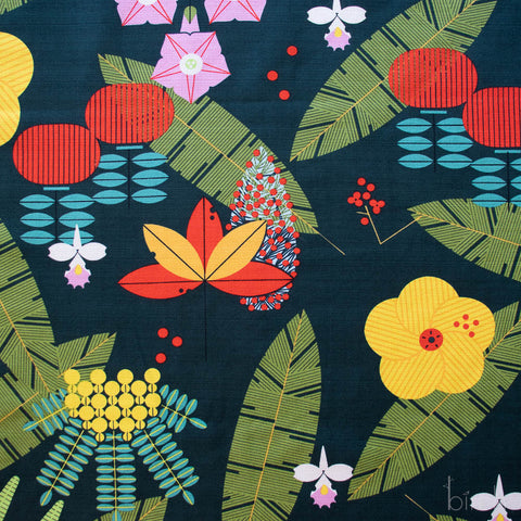Charley Harper Iconic Barkcloth:Hawaiian Foliage Barkcloth