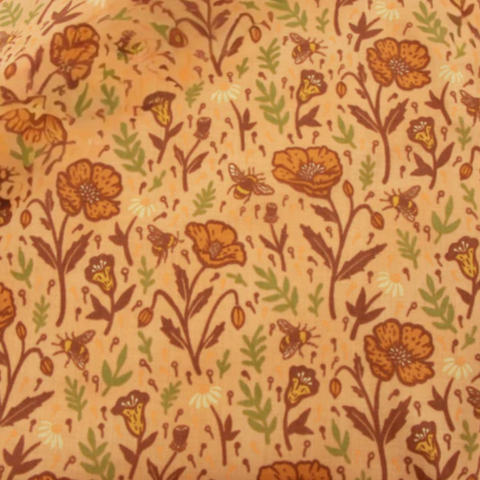 Lawn Print - Poppies Peachy