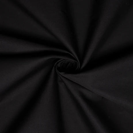 Solid Poplin:Jet Black Solid Poplin