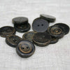 Slight Bevel / Flat Back Wooden Button in Black Finish | HoneyBeGood