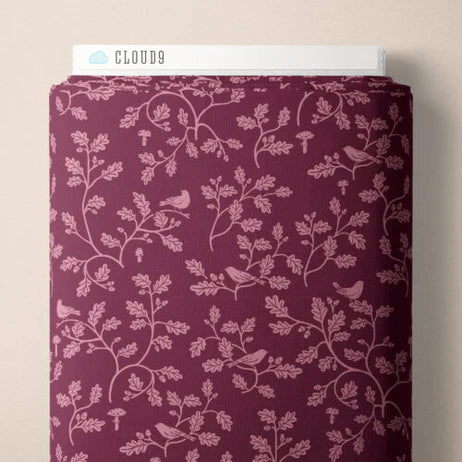 Fall & Flutter Flannel - Woodland Oak Burgundy