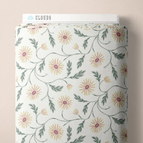 Fall & Flutter Flannel - Trailing Floral Cream