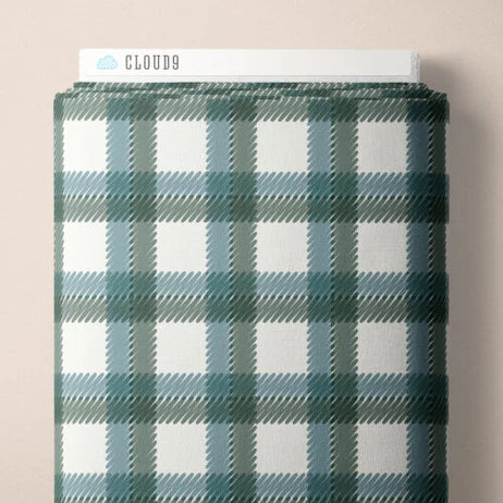 Fall & Flutter Flannel - Scribbly Plaid Blue