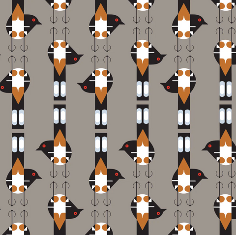 Charley Harper Woodland Wonders - Spotted Tail Blackbird Shroom