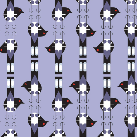Charley Harper Woodland Wonders - Spotted Tail Blackbird Lavender