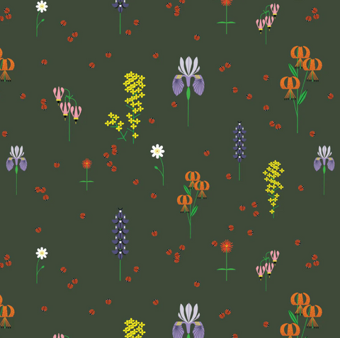 Charley Harper Sierra Range - Sierra in Bloom Deep Forest