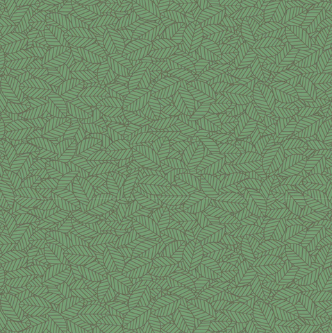 Charley Harper Woodland Wonders - Bed of Leaves Jade
