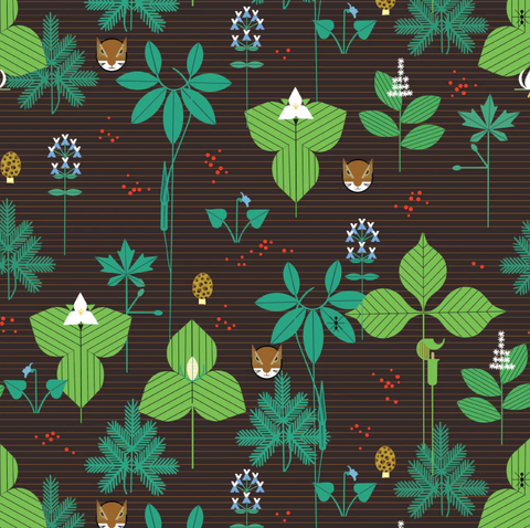 Charley Harper Woodland Wonders - Woodland Wonders Foliage Brown