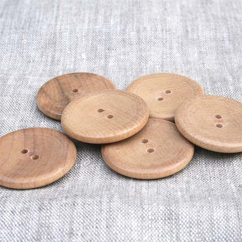 Gray Wood Buttons, Decorative Buttons, 1 Inch Wooden Buttons, Carved Buttons,  Sewing Knitting Buttons 3 Pce 