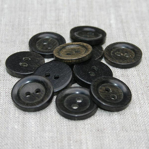 Beveled Rim Flat Center Button (2833) Black