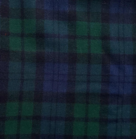 Wool | 58"  Green/Blue/Black Plaid