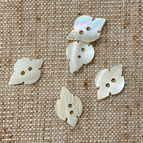 White Shell Buttons - Diamond 2 hole - 5 PACK