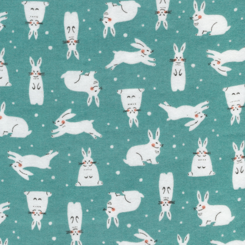 Cloud9 Flannel - Winter Forest | Snowhares Turquoise