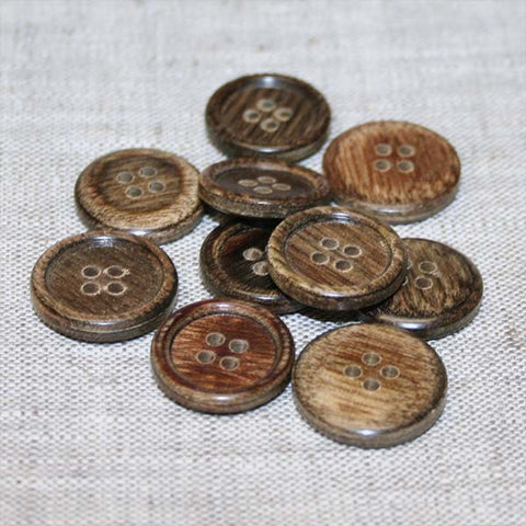 Classic English Rim Wood Button Stratawood - 3/4