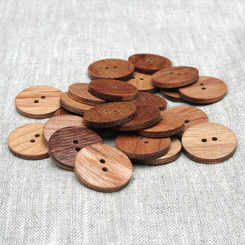 8 Rustic Wood Buttons in Black Walnut {3/4}