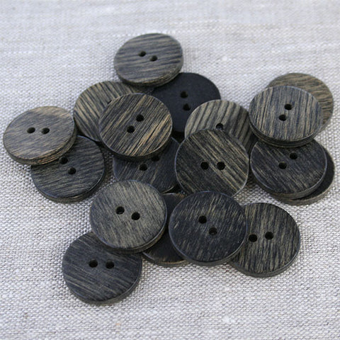 Poker Chip Wood Button in Black Finish | HoneyBeGood