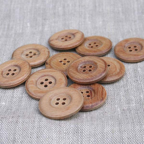 Alfykym 200pcs 1 inch Wooden Craft Buttons 25mm Handmade Wood Buttons for Crafts 2 Holes Handmade with Love Buttons for Sewing, DIY Crafting Projects